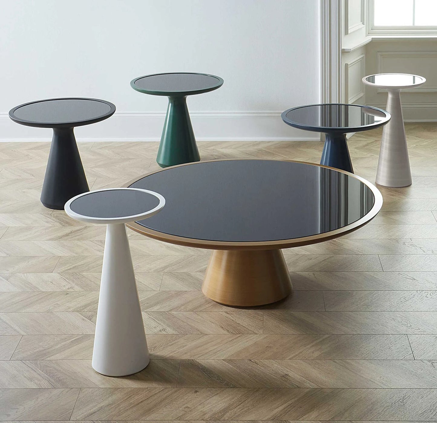 The image shown here is our entire selection of Addies shown in various finishes.