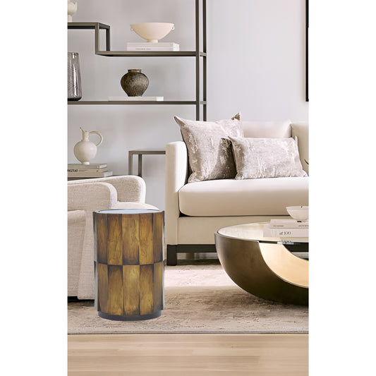 Pictured here is the Drummond Side table, part of the Phoenix Collection. "The Drummond" Resin Side Table is a masterful blend of American craftsmanship and modern design, offering both style and functionality in a petite form.
This American-made pull-up table features a beautifully sculpted surface that adds texture and visual interest to any room. Its compact size makes it the perfect accent piece for small spaces or as a convenient companion next to your favorite chair.