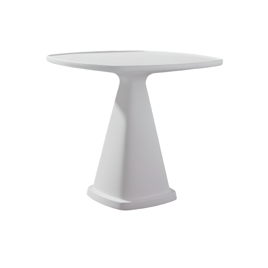 This is a silo image of the Oscar Side table by Modern Elements furniture in a solid white finish.