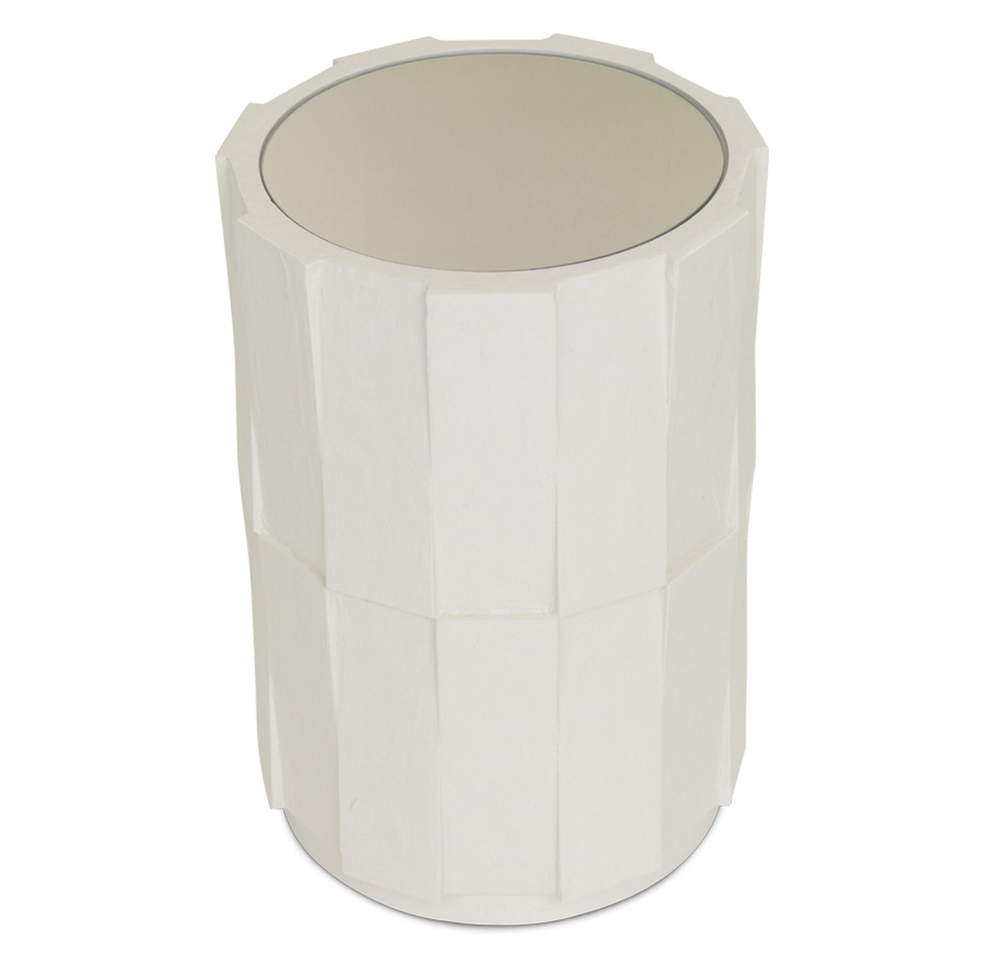 Pictured here in this silo image is the Drummond side table, shown in the solid white finish.