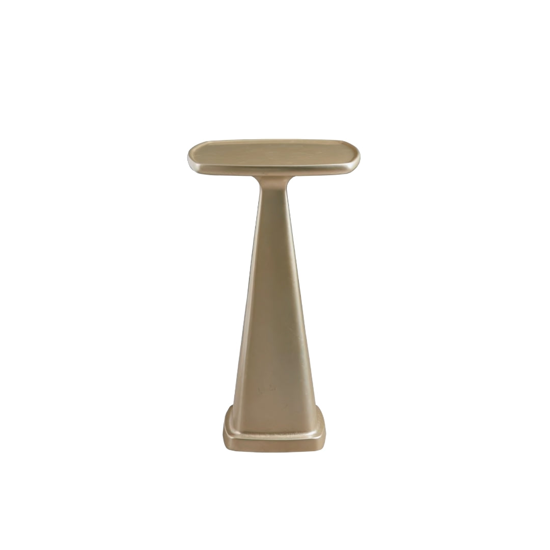 This is a silo shot of the Oscar Pull Up table by Modern Elements furniture shown in a champagne leaf finish.