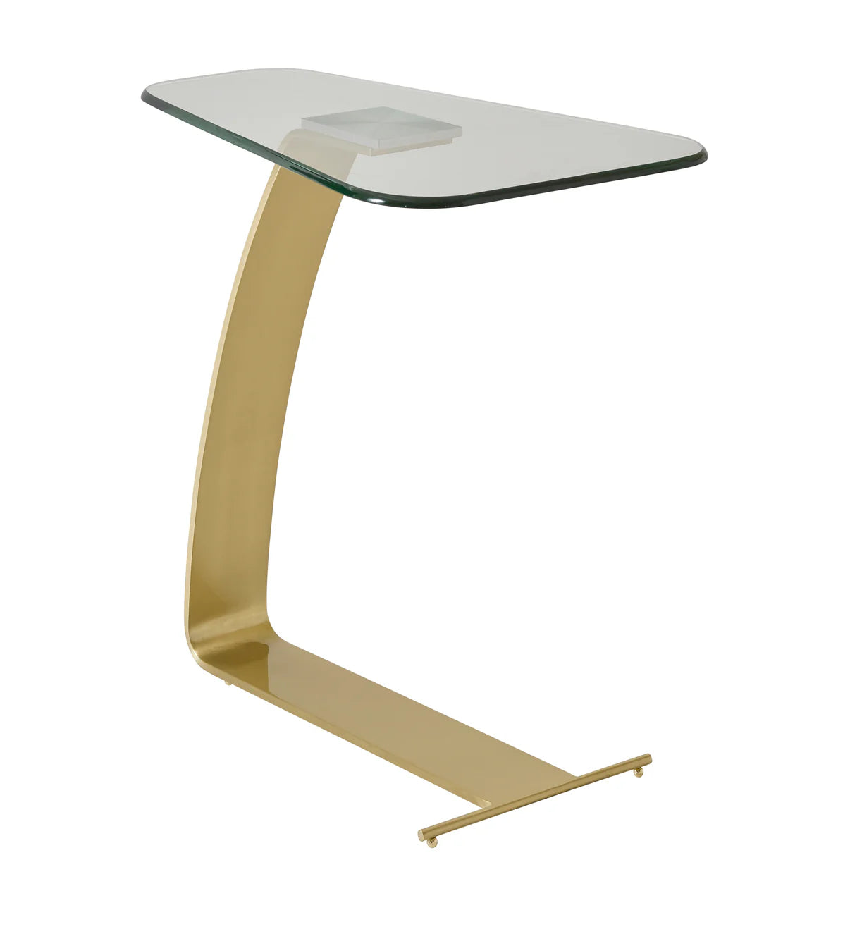 Pictured here in this silo shot in an satin brass finish, The Valet Pull-Up Accent Table is the epitome of modern elegance, combining the sleek design of its unique sculptural elements with functional versatility.

Available in luxurious satin brass, polished or brushed stainless steel, and oil-rubbed bronze finishes, these pull-up accent tables feature a sleek, simplistic metal frame crafted from a single piece of metal, creating a clean and contemporary silhouette.