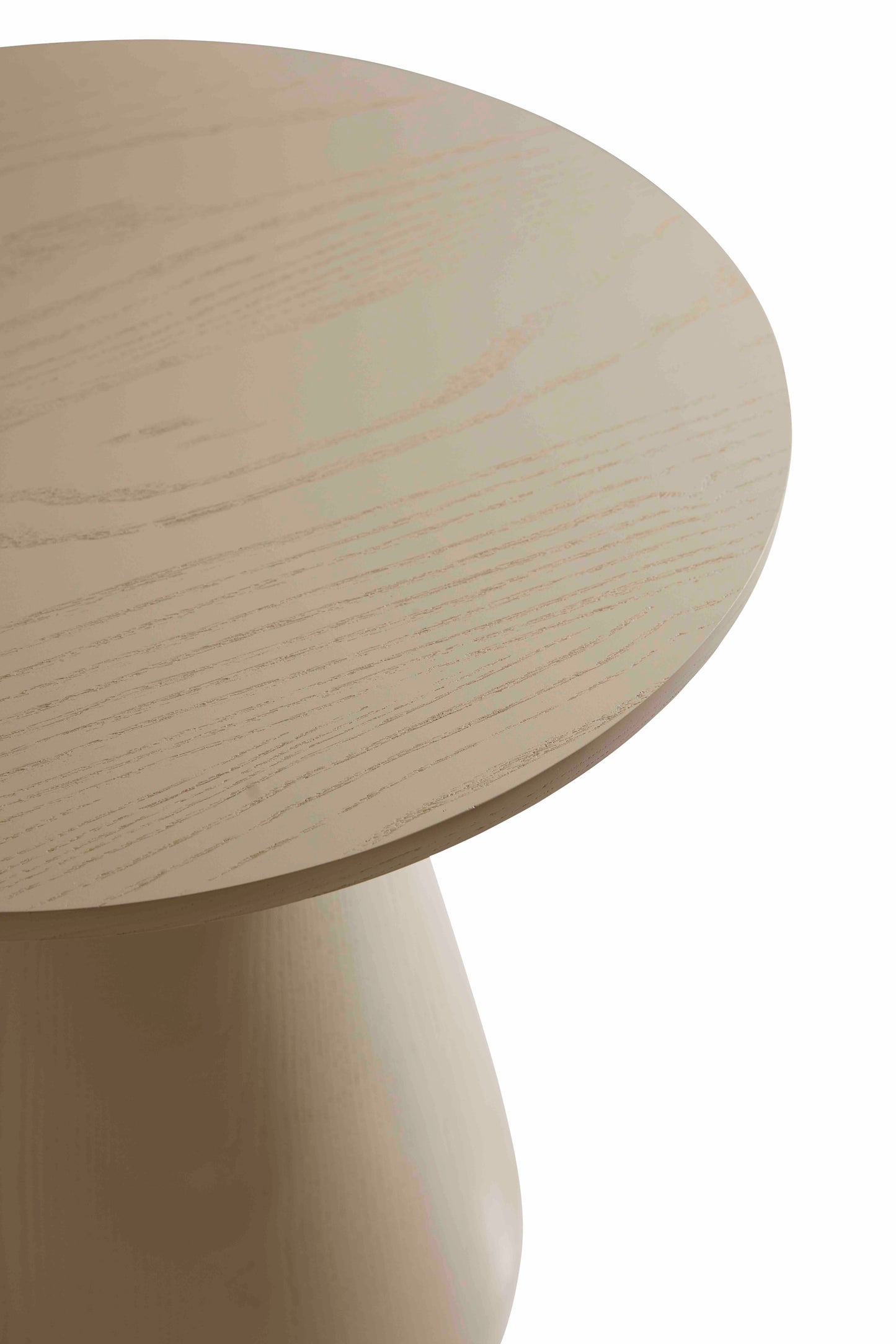 Pictured in this detail shot, the Heartland end table shows off its natural wood grain (cerused) finish, in the lighter tone option.