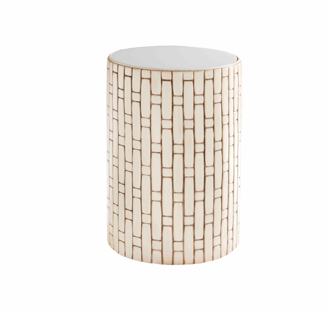 Pictured here in a white finish and white glass inlay, The Links Spot Table is a truly versatile accent piece that adds a touch of elegance to any space. With its jewelry-like design, this resin side table is crafted to fit seamlessly into any room, whether it’s a living room, bedroom, or cozy reading nook. Like all of our resin products, The Links Spot Table is proudly made in America to ensure quality manufacturing that you can count on.