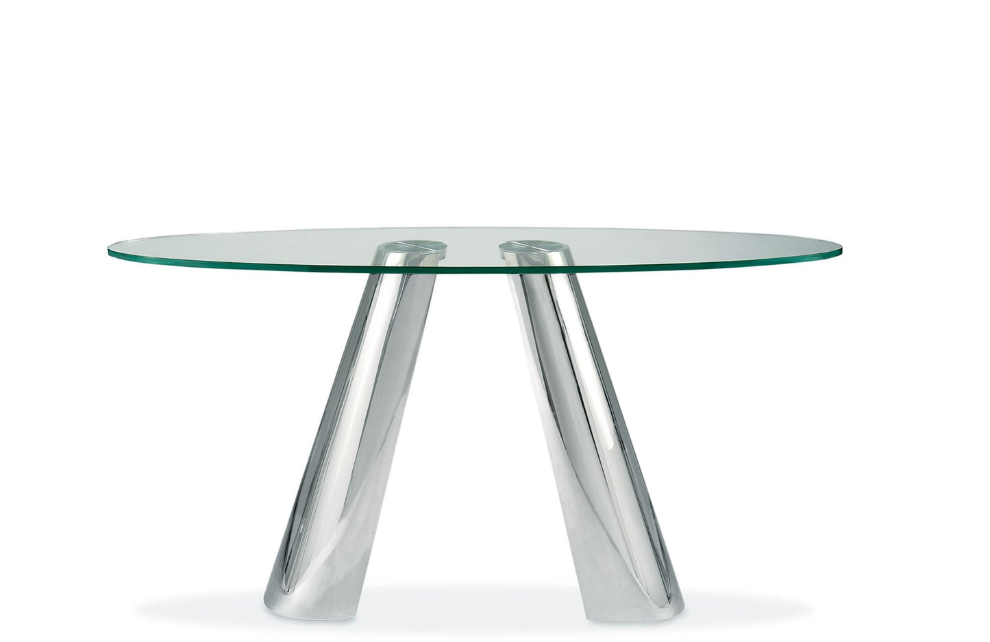 Pictured here is a silo of The Arro Console table. This metal and glass table by Modern Elements features clean lines and minimalist design concept.