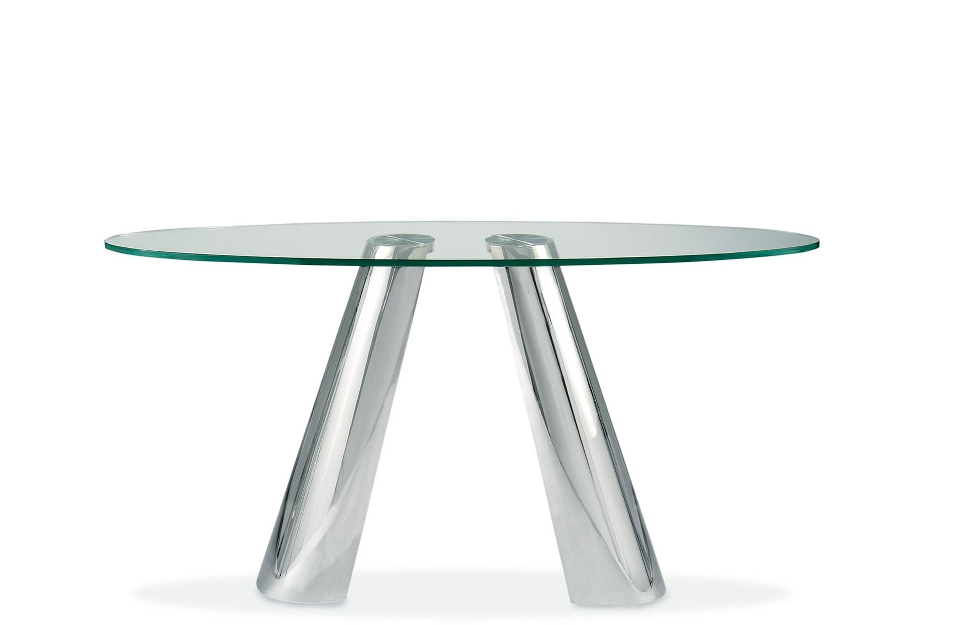 Pictured here is a silo of The Arro Console table. This metal and glass table by Modern Elements features clean lines and minimalist design concept.