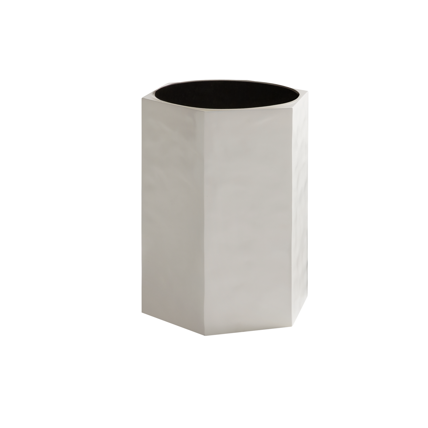 Pictured in this silo shot is the Sip Pull up table by Modern Elements. "The Sip" Pull Up Table is a refined and timeless addition to any living room or lounge area.

Made in America, this elegant resin table features a White natural stone finish paired with a sleek black glass top inlay, creating a striking contrast that enhances its reserved beauty.