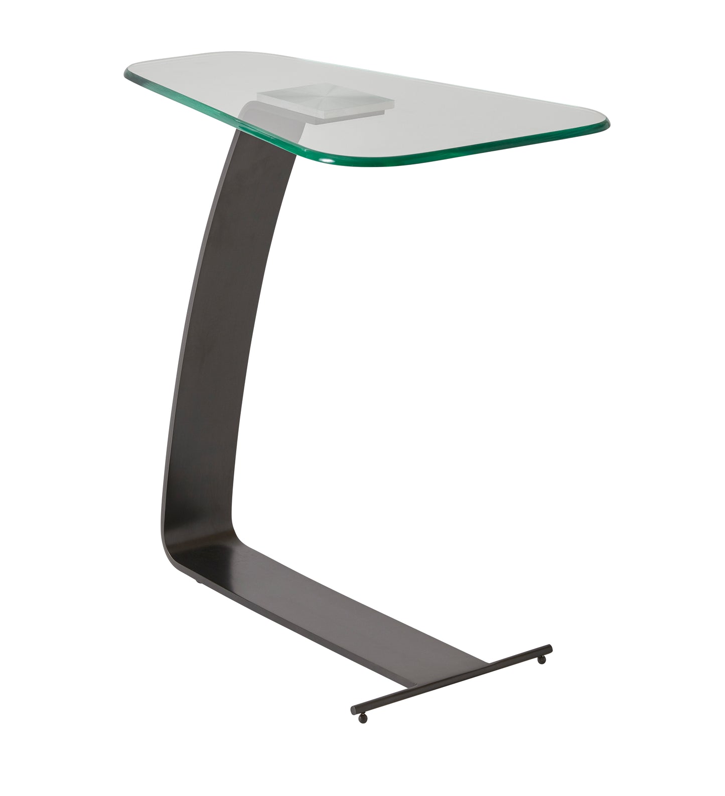 Pictured here in this silo shot in an oil-rubbed bronze finish, The Valet Pull-Up Accent Table is the epitome of modern elegance, combining the sleek design of its unique sculptural elements with functional versatility.

Available in luxurious satin brass, polished or brushed stainless steel, and oil-rubbed bronze finishes, these pull-up accent tables feature a sleek, simplistic metal frame crafted from a single piece of metal, creating a clean and contemporary silhouette.